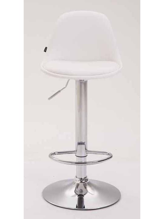 Sæt med 2 barstole Kiel fuldpolstret kunstlæder krom, hvid