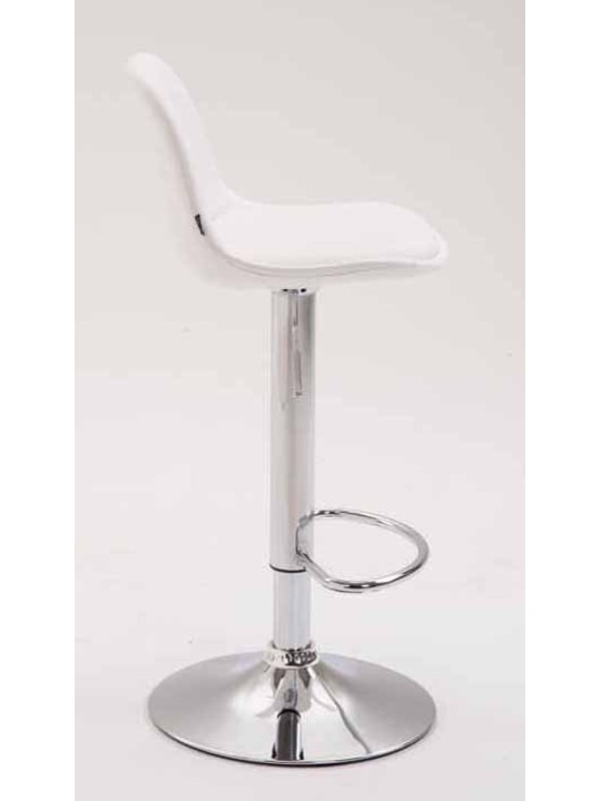 Sæt med 2 barstole Kiel fuldpolstret kunstlæder krom, hvid