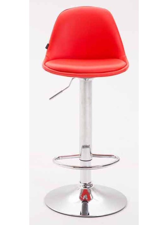 Sæt med 2 barstole Kiel fuldpolstret kunstlæder krom, rød