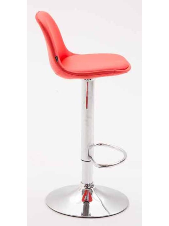 Sæt med 2 barstole Kiel fuldpolstret kunstlæder krom, rød