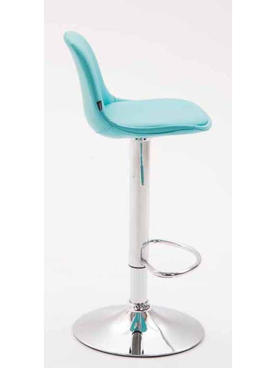 Sæt med 2 barstole Kiel fuldpolstret kunstlæder krom, blå