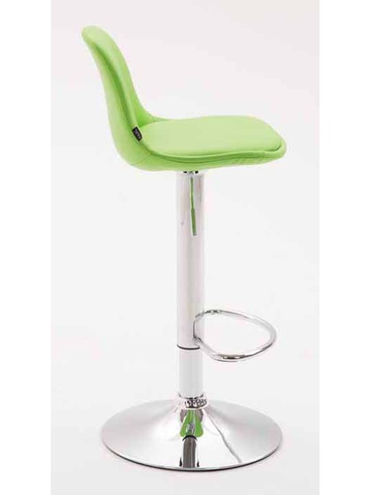 Sæt med 2 barstole Kiel fuldpolstret kunstlæder krom, grøn