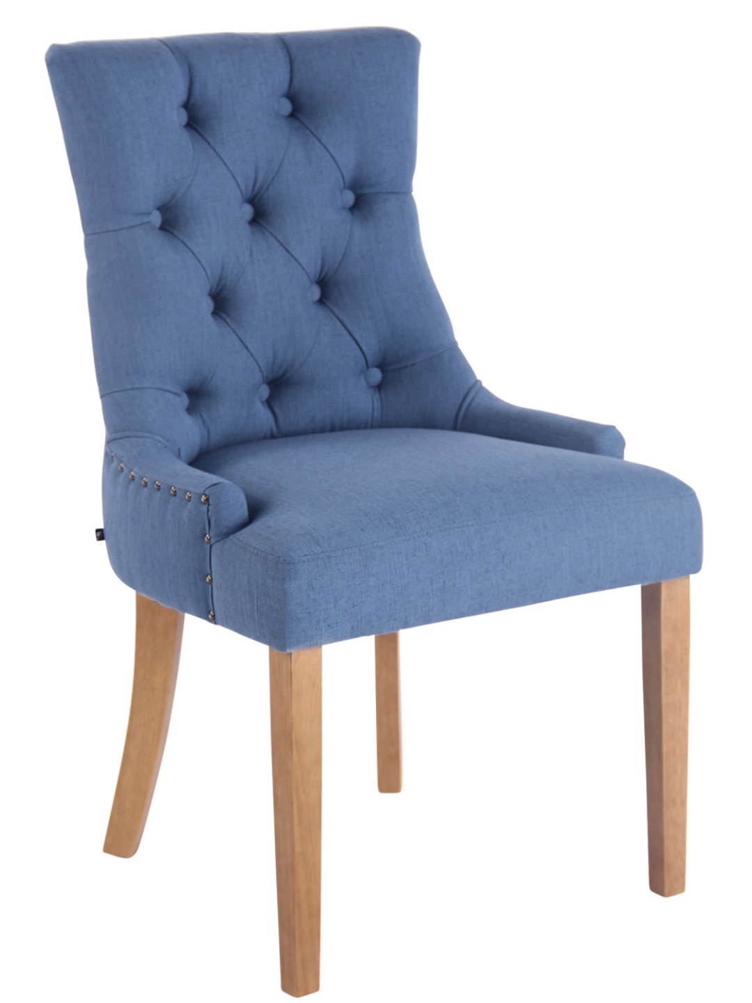 Spisestuestol Aberdeen stof antik-lys, blå