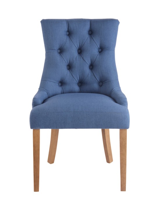Spisestuestol Aberdeen stof antik-lys, blå