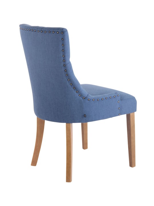 Spisestuestol Aberdeen stof antik-lys, blå
