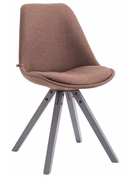 Besøgsstol Toulouse stof Firkantet grå, brun Besøgsstol Toulouse stof Firkantet grå, brun
