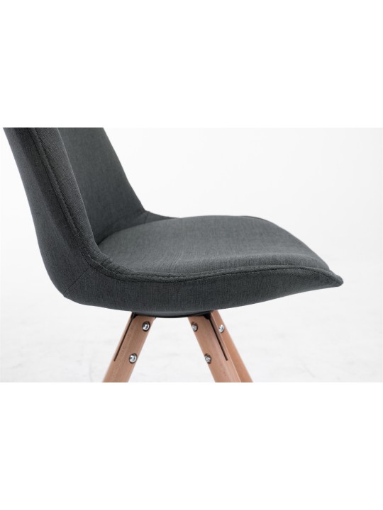 Besøgsstol Toulouse stof Natura rund, mørkegrå Besøgsstol Toulouse stof Natura rund, mørkegrå