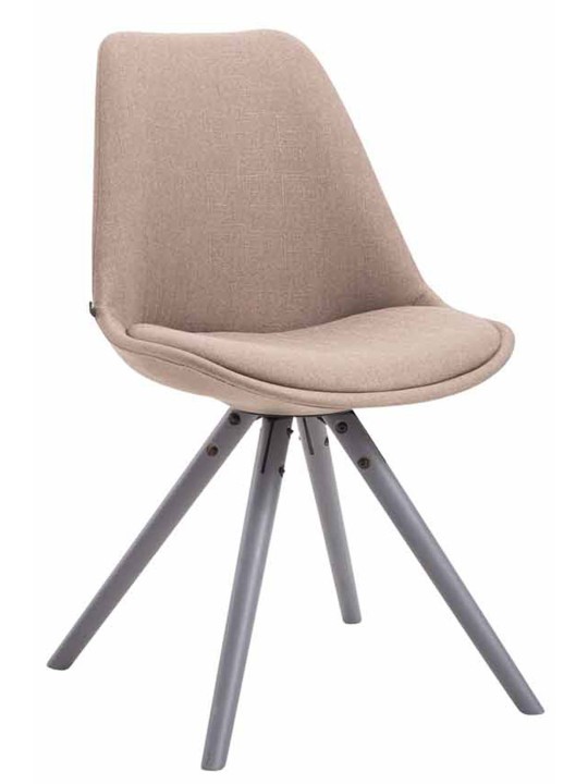 Besøgsstol Toulouse stof rund grå, taupe Besøgsstol Toulouse stof rund grå, taupe