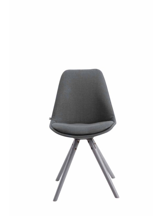 Besøgsstol Toulouse stof rund grå, mørkegrå