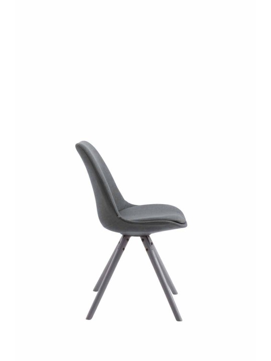 Besøgsstol Toulouse stof rund grå, mørkegrå