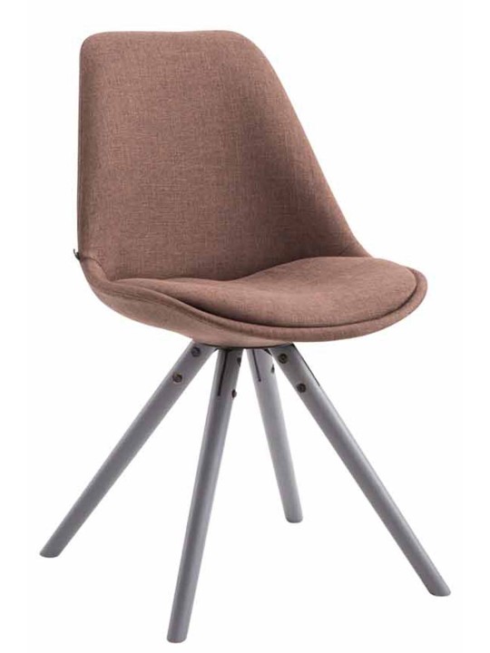 Besøgsstol Toulouse stof rund grå, brun