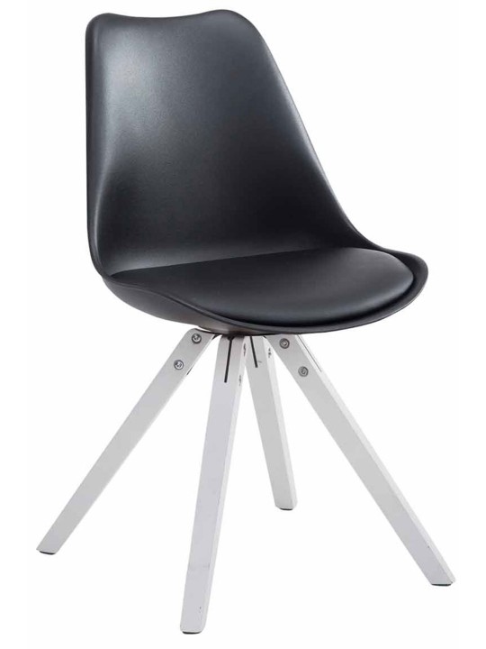 Besøgsstol Toulouse imiteret læder Square, sort