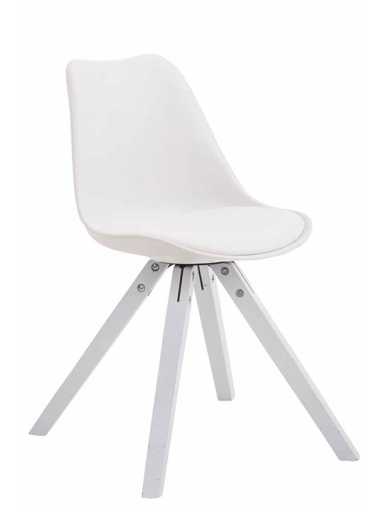 Besøgsstol Toulouse imiteret læder Square, hvid
