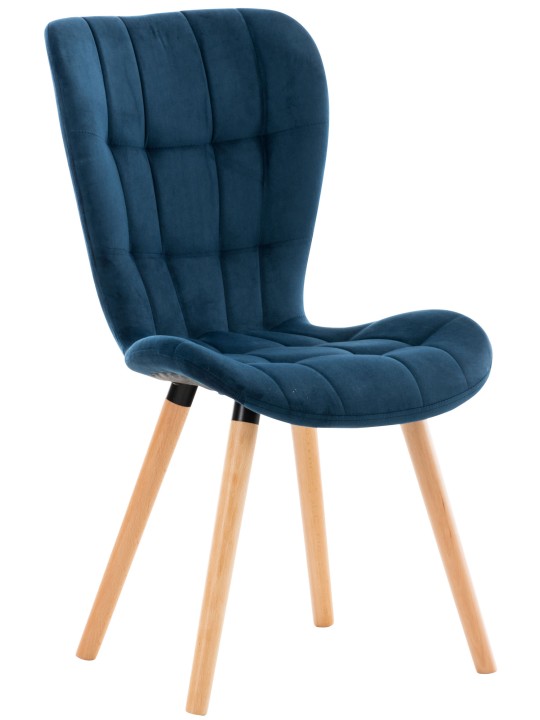 Stol Elda fløjl, blå