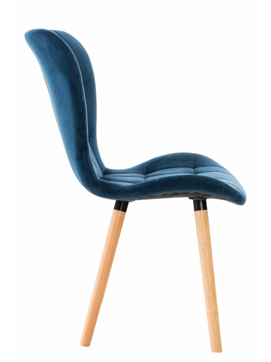 Stol Elda fløjl, blå