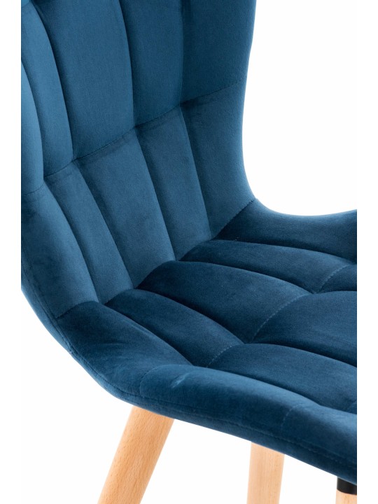 Stol Elda fløjl, blå
