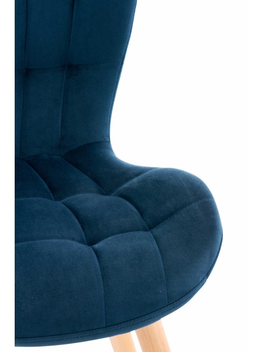 Stol Elda fløjl, blå