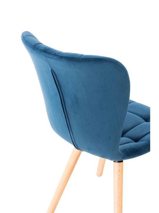 Stol Elda fløjl, blå