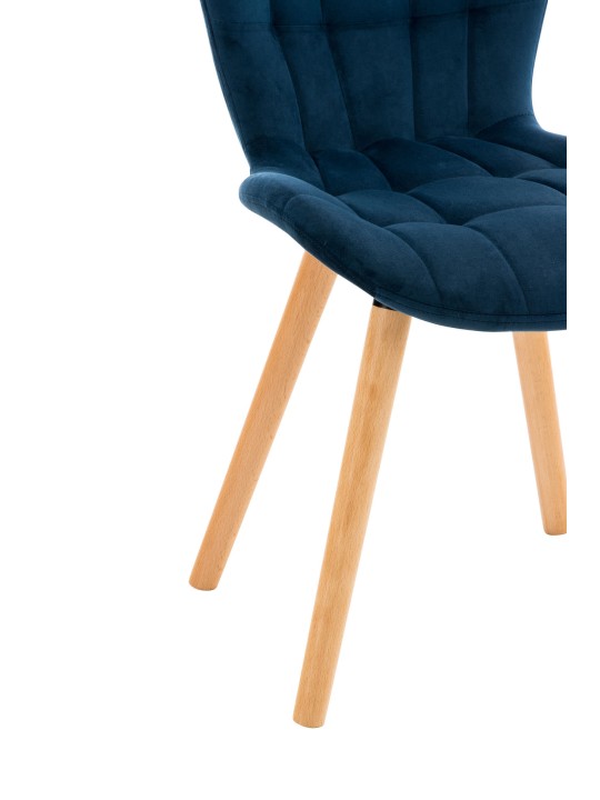 Stol Elda fløjl, blå