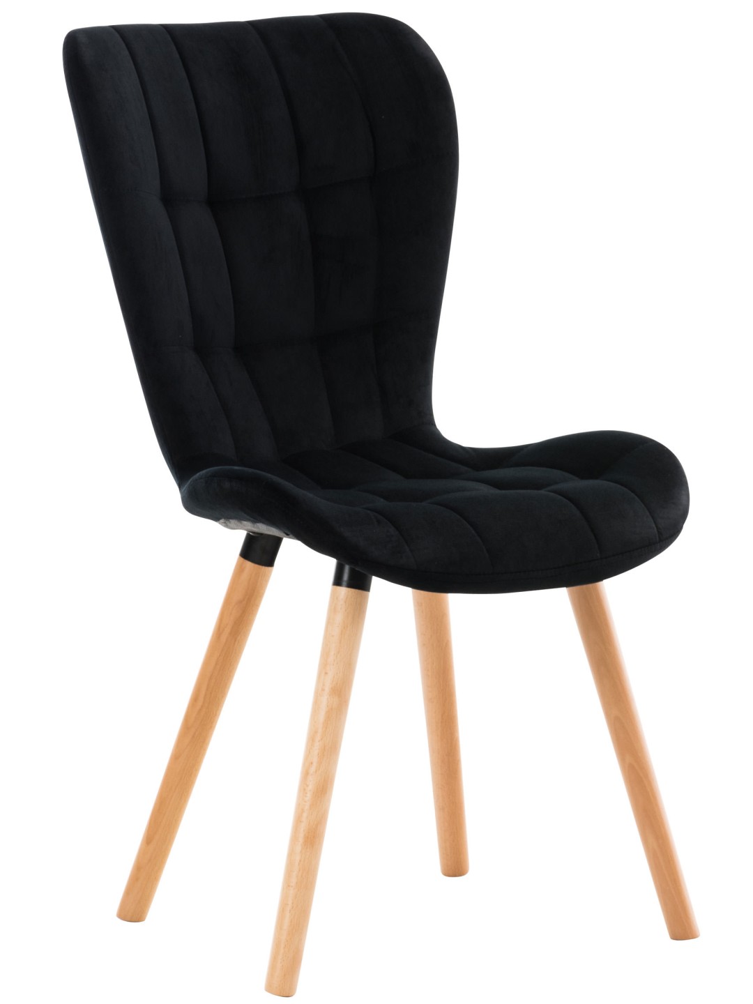 Stol Elda fløjl, sort