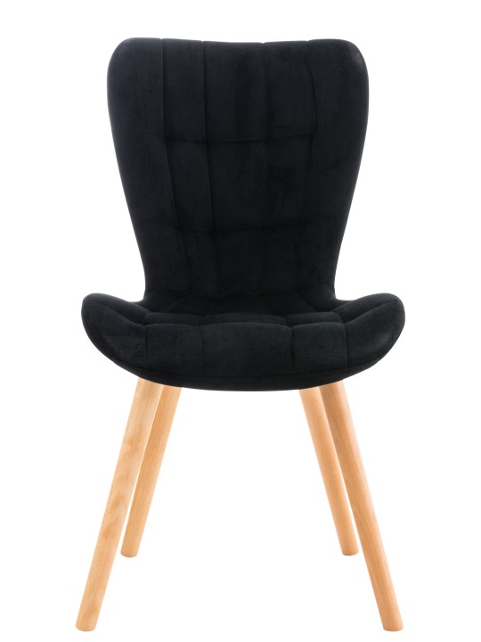 Stol Elda fløjl, sort