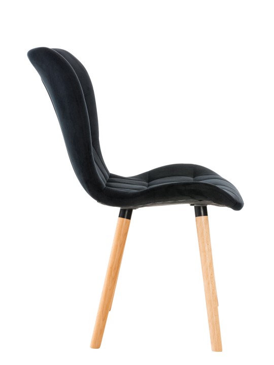 Stol Elda fløjl, sort
