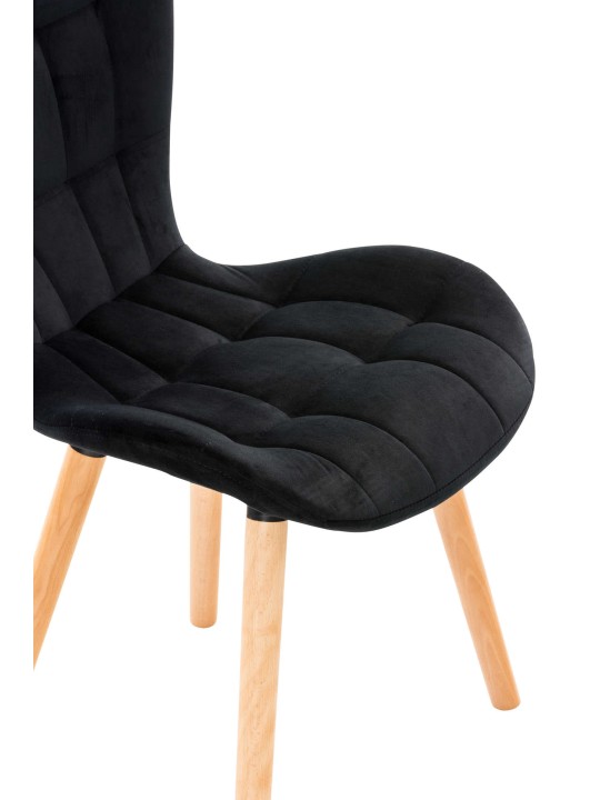 Stol Elda fløjl, sort