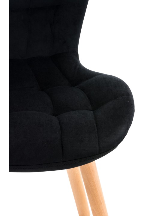 Stol Elda fløjl, sort