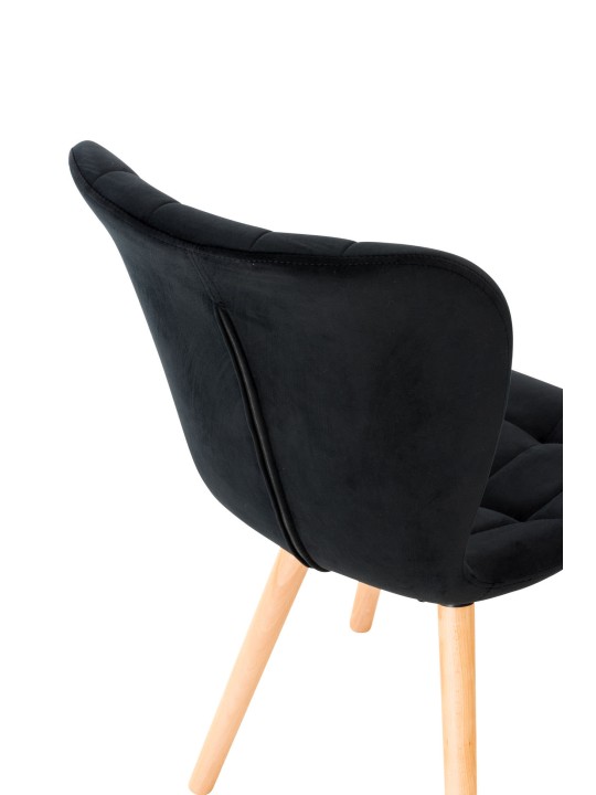 Stol Elda fløjl, sort