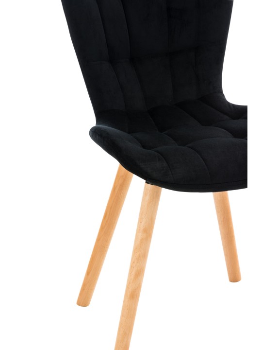 Stol Elda fløjl, sort