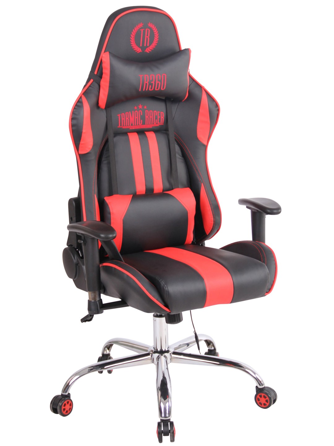 Kontorstol Limit XM imiteret læder, sort/rød