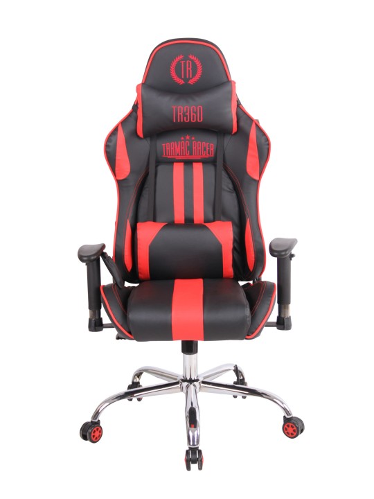 Kontorstol Limit XM imiteret læder, sort/rød