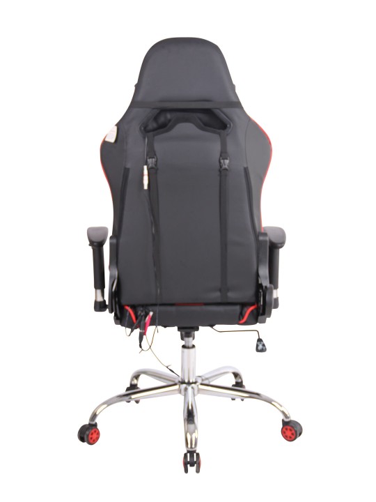 Kontorstol Limit XM imiteret læder, sort/rød