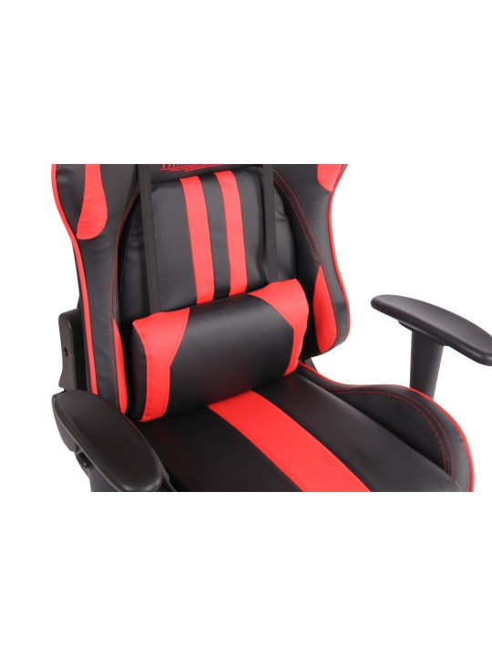 Kontorstol Limit XM imiteret læder, sort/rød