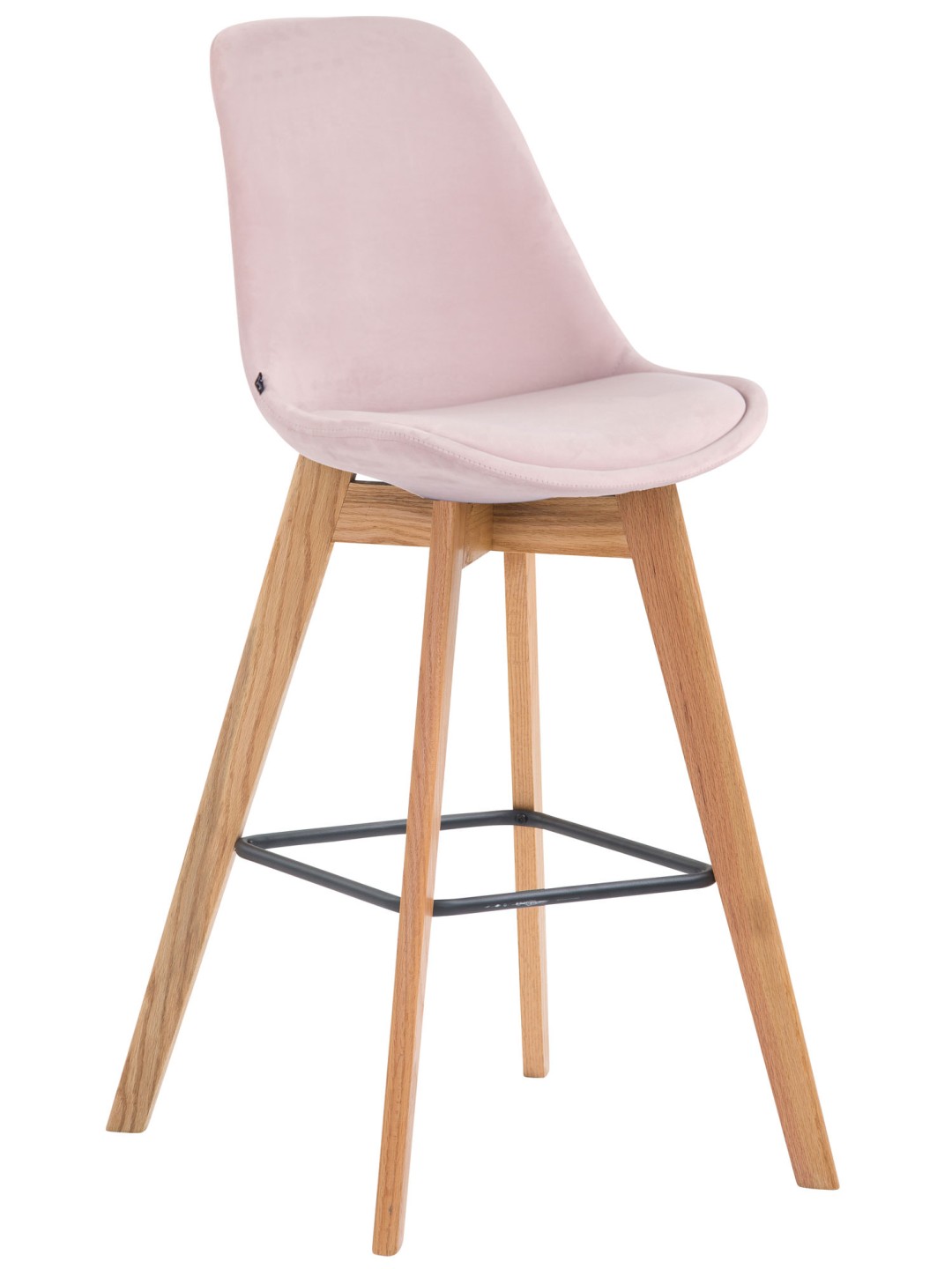 Barstol Metz fløjl natur, pink