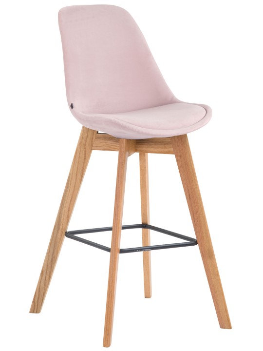 Barstol Metz fløjl natur, pink