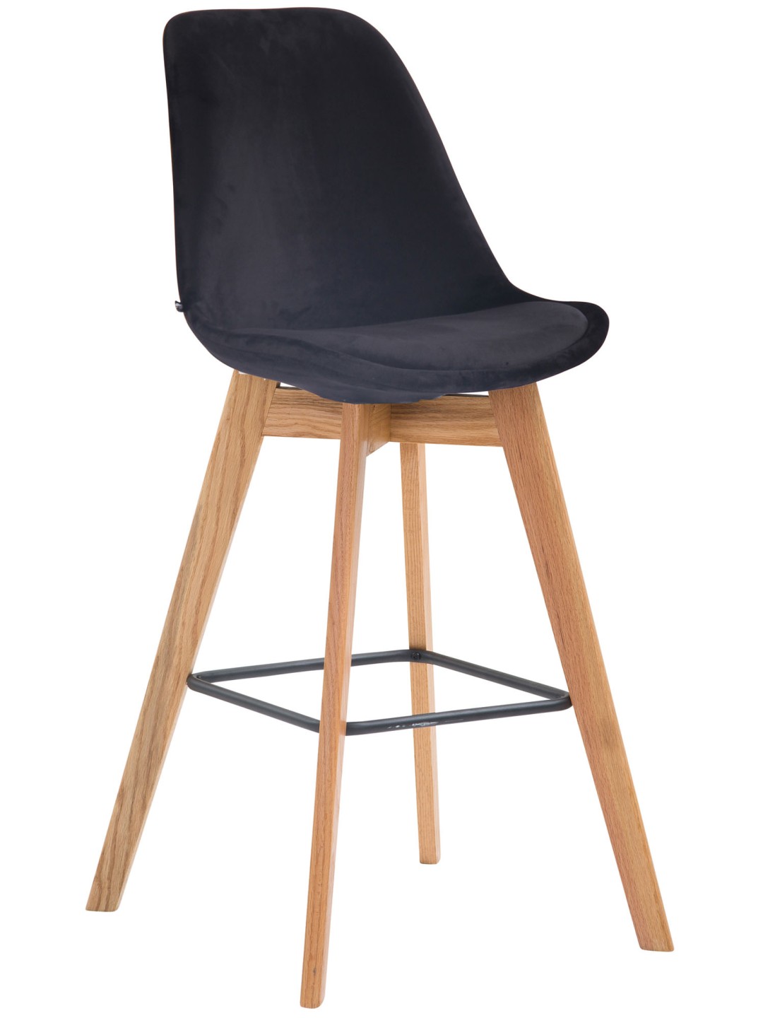 Barstol Metz fløjl natur, sort