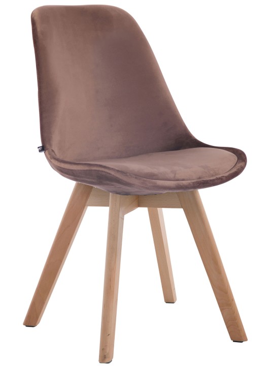 Besøgsstol Borneo V2 fløjl natur, brun Besøgsstol Borneo V2 fløjl natur, brun