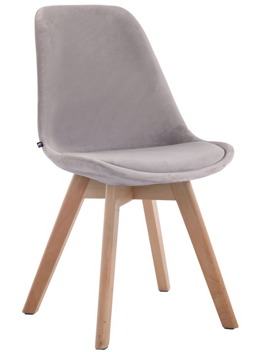 Besøgsstol Borneo V2 fløjl natur, grå Besøgsstol Borneo V2 fløjl natur, grå