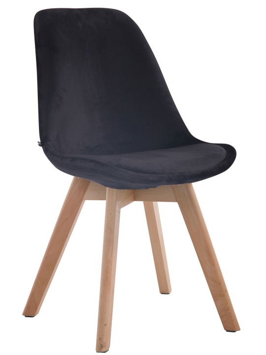 Besøgsstol Borneo V2 fløjl natur, sort Besøgsstol Borneo V2 fløjl natur, sort