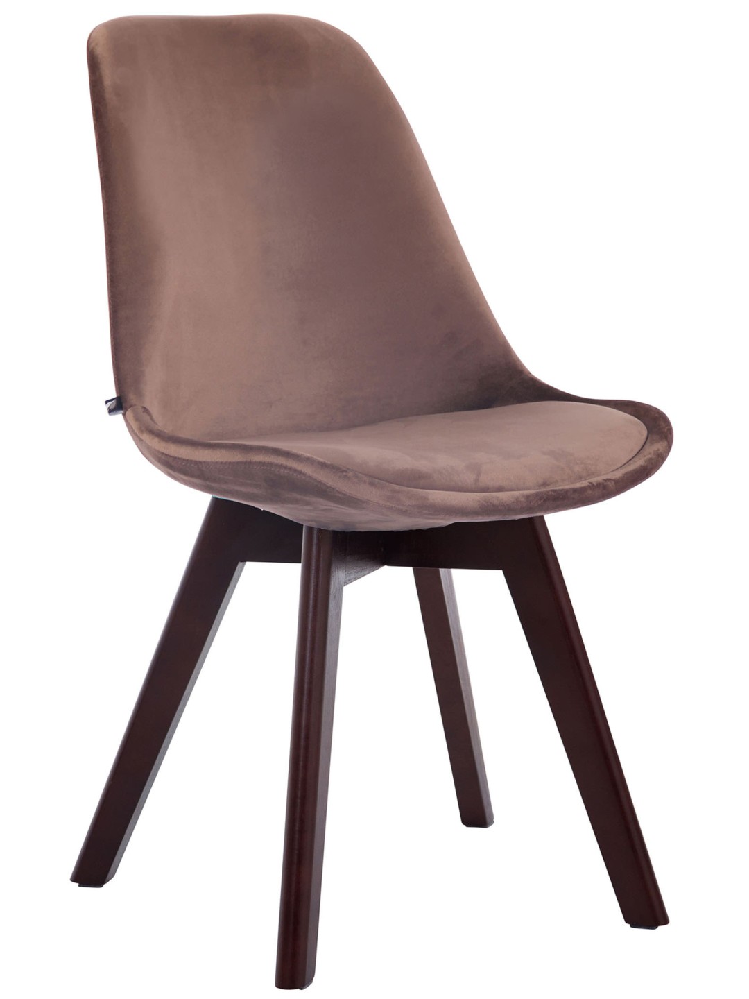 Besøgsstol Borneo V2 fløjl valnød, brun