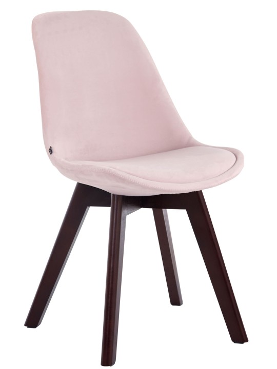Besøgsstol Borneo V2 fløjl valnød, pink