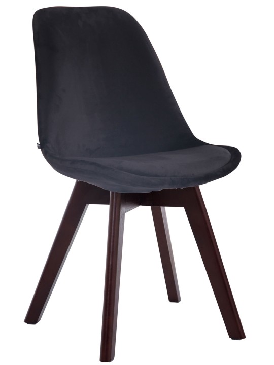 Besøgsstol Borneo V2 fløjl valnød, sort Besøgsstol Borneo V2 fløjl valnød, sort