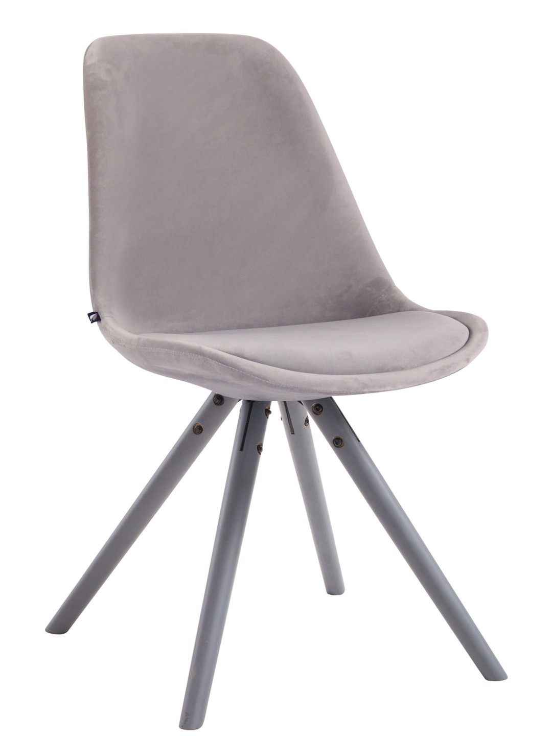 Besøgsstol Toulouse fløjl rund, grå