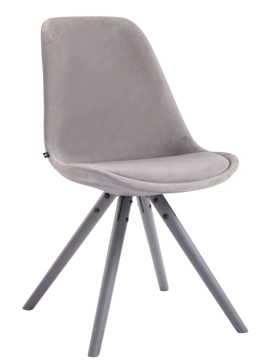 Besøgsstol Toulouse fløjl rund, grå
