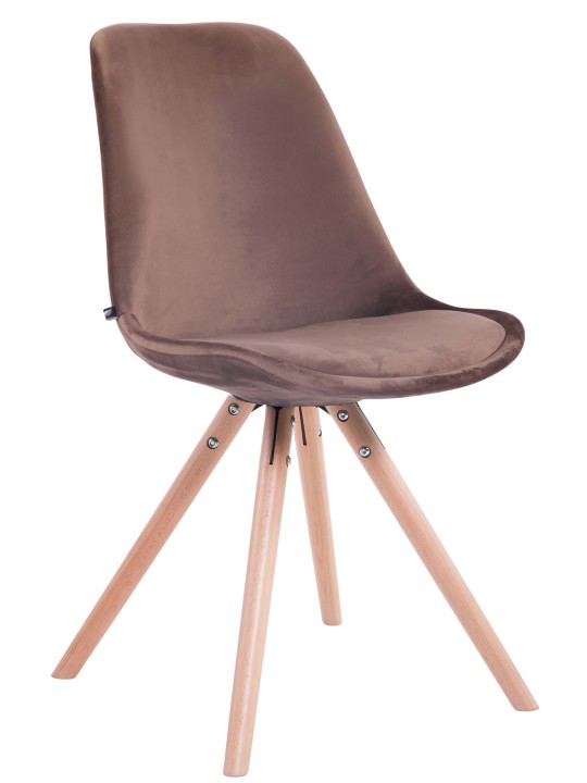Besøgsstol Toulouse fløjl rund natur, brun