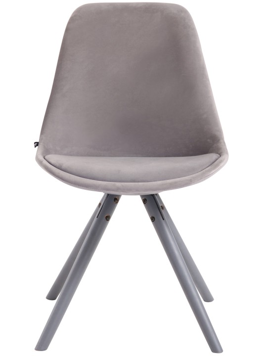 Besøgsstol Toulouse fløjl rund, grå