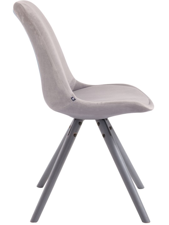 Besøgsstol Toulouse fløjl rund, grå