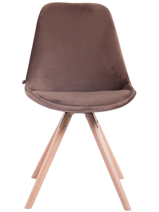 Besøgsstol Toulouse fløjl rund natur, brun