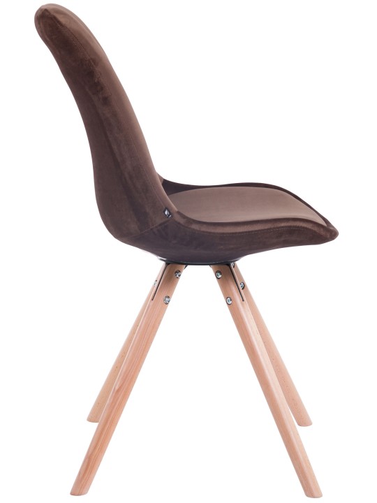 Besøgsstol Toulouse fløjl rund natur, brun